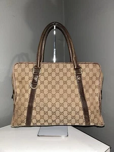 Authentic Gucci GG Canvas Boston Bag Briefcase - Picture 1 of 16