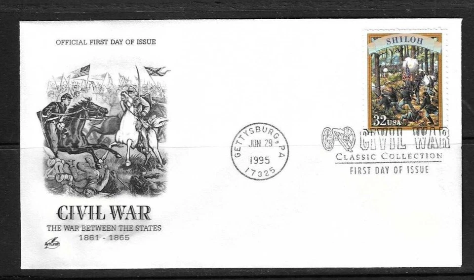 US SC # 2975e Civil War FDC / Battle Of Shiloh . Artcraft Cachet... - Image 1 of 1
