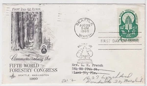 TurtlesTradingPost- Forest Conservation #1156 FDC 1960 Artcraft- Forwarded Mail - Picture 1 of 1