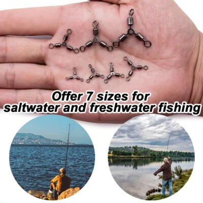 15Pcs 3 Way Swivels Fishing Swivel Saltwater Fishing Line Connector Accessories - Image 1 of 4