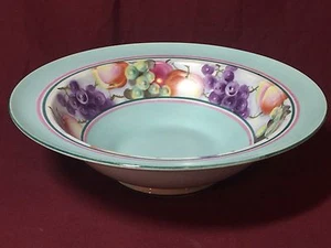 Noritake China hand painted Lustreware fruit scene serving bowl red mark - Bild 1 von 3