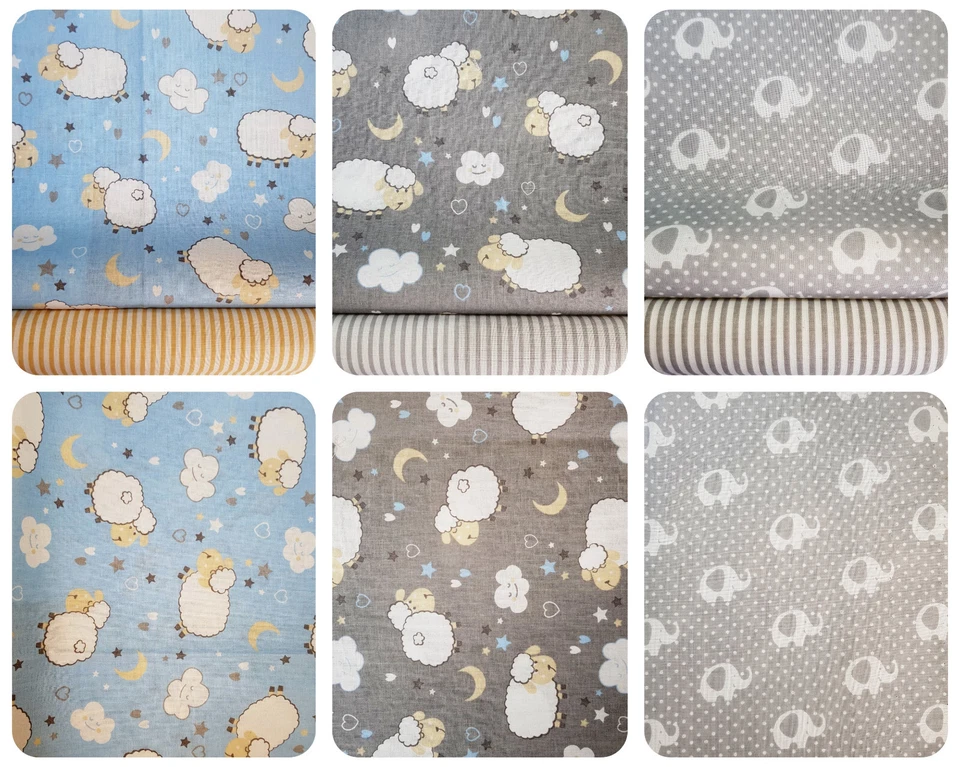 Stoffpaket   Baumwolle  2 St. 22 x 50 cm  Stoff   Kinderstoff  NEU - Bild 1 von 1