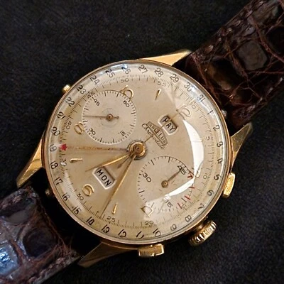  reloj pulsera vintage angelus cronodato cronógrafo calendario 38 mm  Foto 1 de 3