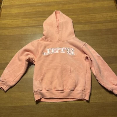 Sudadera con Capucha New York Jets Niñas Rosa Mediana 6/7 Usada Alguna Decoloración NFL Foto 1 de 4