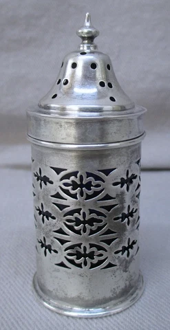 Vintage 1904 DEAKIN & FRANCIS British Sterling Silver & Cobalt Glass Salt Shaker Cover
