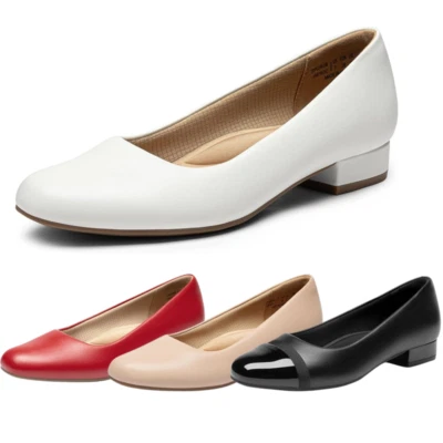 Mujeres Cierre Puntera Cuadrada Bajo Grueso Tacón Sin Cordones Oficina Trabajo Vestido Zapatos de salón Foto 1 de 2