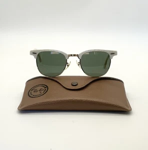 Occhiali da sole Bausch & Lomb Ray-Ban Clubmaster vintage bianco oro - Imagen 1 de 10