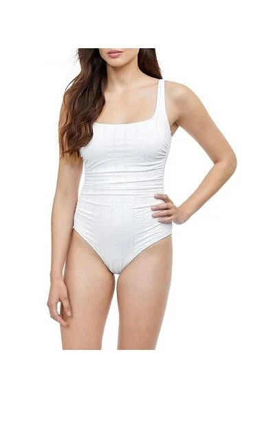 $118 Nuevo con etiquetas Traje de baño Profile by Gottex blanco roto texturizado de una pieza 6 pau1222a Foto 1 de 1