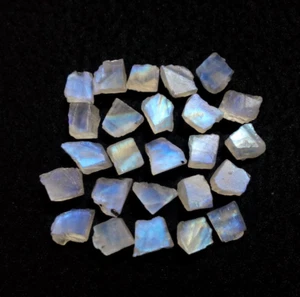 30 PCS Amazing White Rainbow Moonstone 10-12 MM Crystal & Mineral Gemstone Rough - Picture 1 of 6