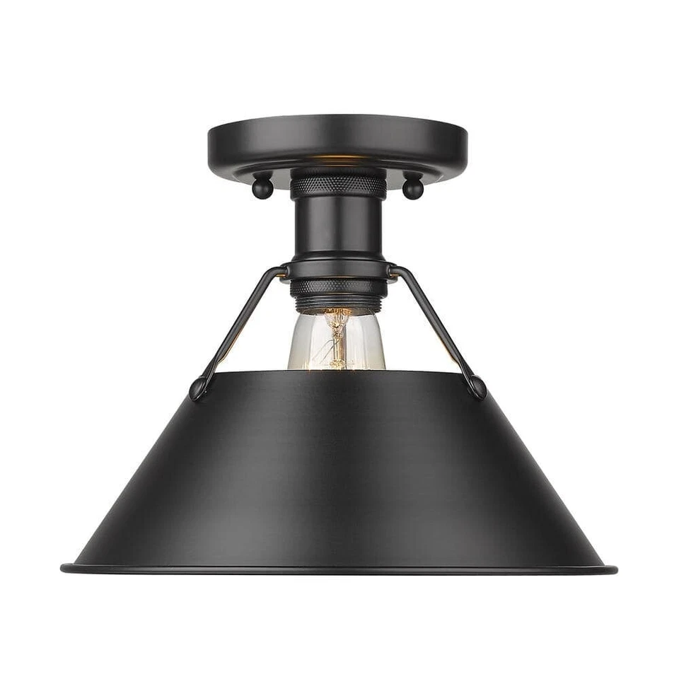 Orwell 10 in. 1-Light Matte Black Flush Mount by Golden Lighting - Imagem 1 de 1