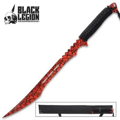 27" Full Tang Teia Carmesim Ninja Samurai Katana Tático com Bainha - Imagem 1 de 4