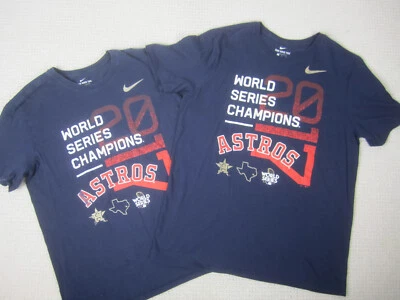 Lot of 2 Houston Astros Shirt Men Large Blue Baseball MLB World Series Champion - Image 1 of 4
