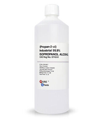 Isopropyl Alcohol IPA (Isopropanol) 1L 99.9% Lab Grade Pharma Quality Pure White • 7.14£
