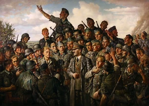 Hitler at the Front : Emil Scheibe : 1942 : Archival Canvas Art - Picture 1 of 1