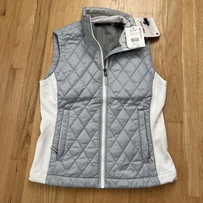 Marmot Women's Kitzbuhel Vest Gray White Quilted Size Small #77400 - Image 1 of 4