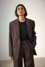ASSEMBLY LABEL Daria Wool Tailored Blazer Jacket Work Chocolate Brown Cocoa 8