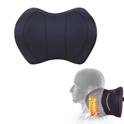 Memory Foam Car Seat Headrest Pad Leather Neck Pillow Head Rest Support Cushion - Image 1 of 4