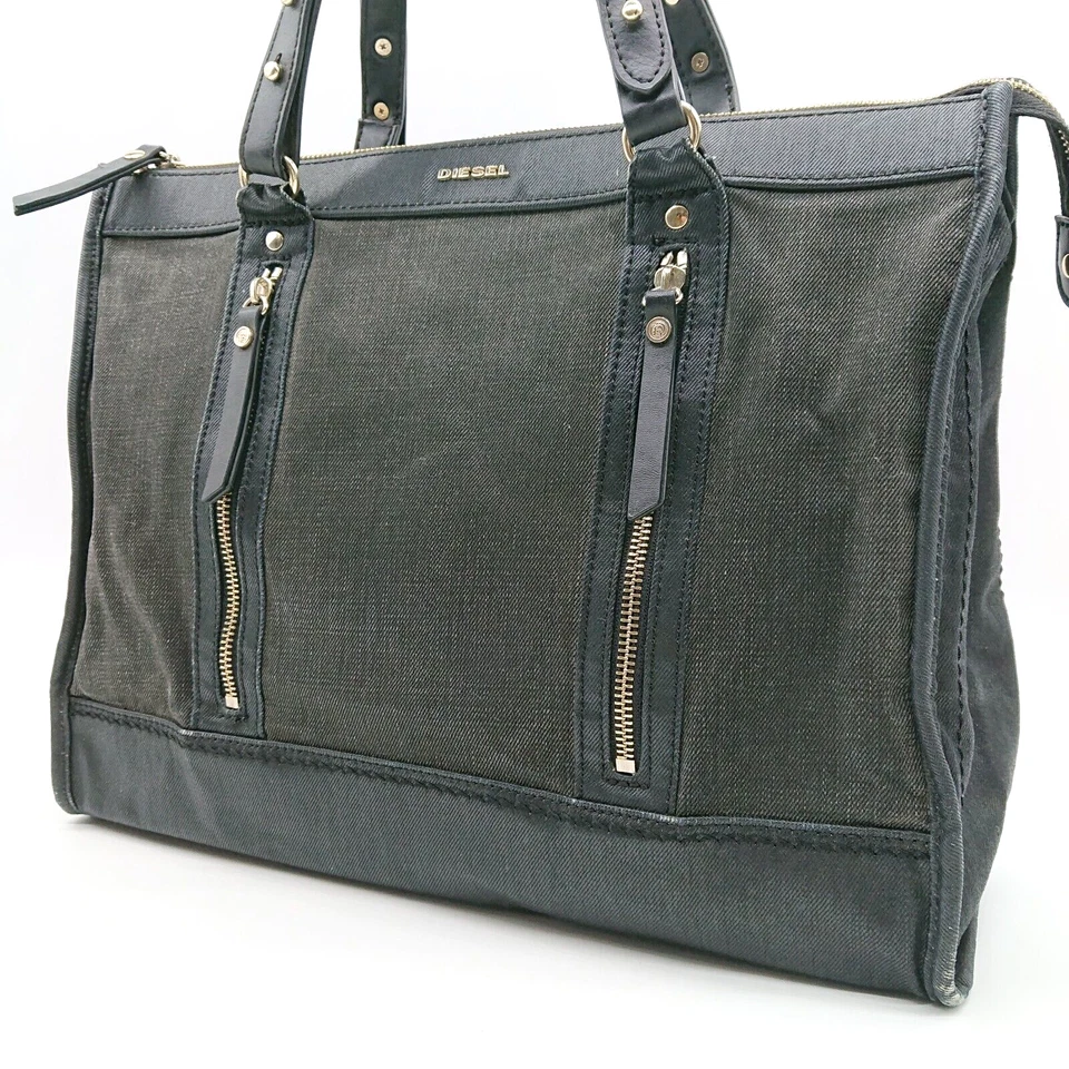 Bolso de Negocios DIESEL Bolso de Mano Maletín Cuero de Lona Negro Hecho en China Foto 1 de 4