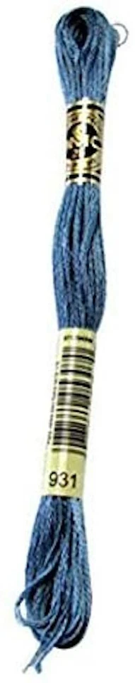 DMC 117-931 6 Strand Embroidery Cotton Floss, Medium Antique Blue, 8.7-Yard - Image 1 of 1