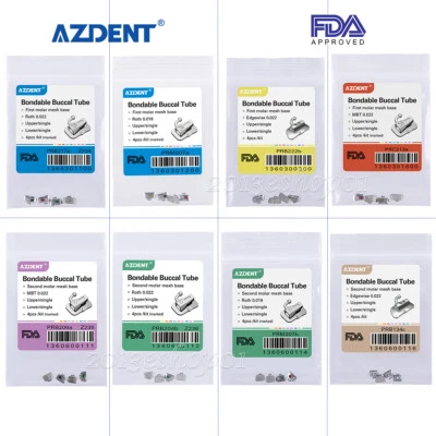 Tubo bucal ortodoncia dental AZDENT 1er 2do molar adhesivo Roth MBT 022 018 Foto 1 de 4