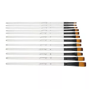 12* Nylon Wool Artist Paint Brushes Fit For Watercolour Acrylic Gouache - Picture 1 of 12