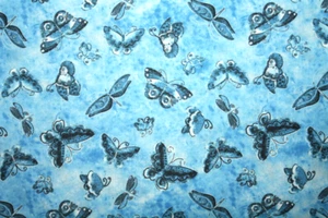 KINDRED CANINES BY LAUREL BURCH -   FLUTTERBYES IN BLUES ON MEDIUM BLUE - Picture 1 of 3