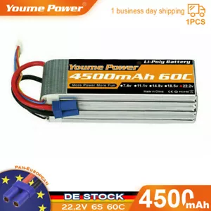 22,2V 4500mAh 6S 60C Lipo Akku Batterie EC5 für RC Hubschrauber Quad Car AutoLKW - Bild 1 von 6