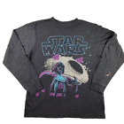 Old Navy Star Wars Darth Vader Graphic T Shirt Size XL Grey Kids Long Sleeve