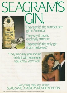 1986 Vintage Print Ad Seagram's Extra Dry Gin America's Number One Say Is True - Picture 1 of 2