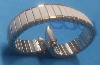 Correa de reloj Speidel vintage de 9 mm blanca con oro flexible - NOS Foto 1 de 4