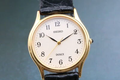 Reloj Hombre Vintage 1999 [N COMO NUEVO] Seiko Dolce 8J41-6100 Cuarzo Dorado Redondo JAPÓN Foto 1 de 4