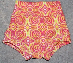 NEW! Tie-dye Yellow/Orange/Pink One of a kind Girl Baby bummie shorts Sz 0-6M  - Picture 1 of 2