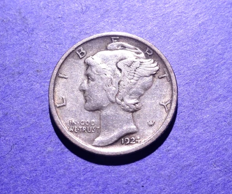 1924 Mercury Dime  XF Cover