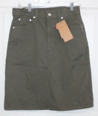 Винтажный 1999 Levi's красный вкладка зеленый эластичной юбка женщин мисс размер 6 90-х - Изображение 1 из 4