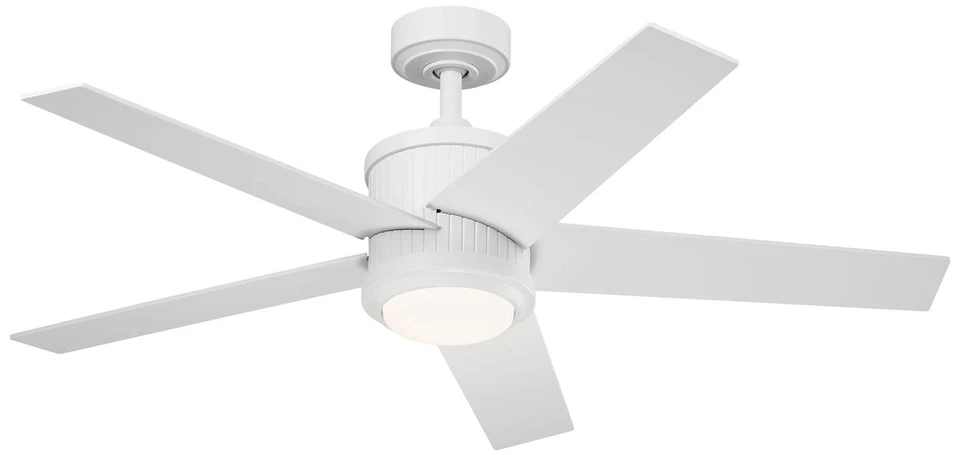 48" Kichler Brahm Matte White LED Indoor Ceiling Fan with Remote - Image 1 of 1