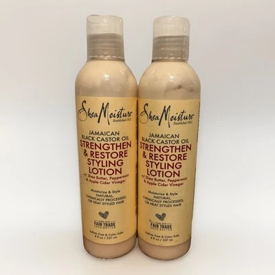 2 Pack! Shea Moisture Strengthen & Restore Styling Lotion 8 Oz Each - Image 1 of 2