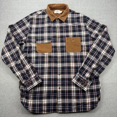 Camisa de franela polar roja Brooks Brothers para hombre XL bolsillos con cuello de pana a cuadros Foto 1 de 4