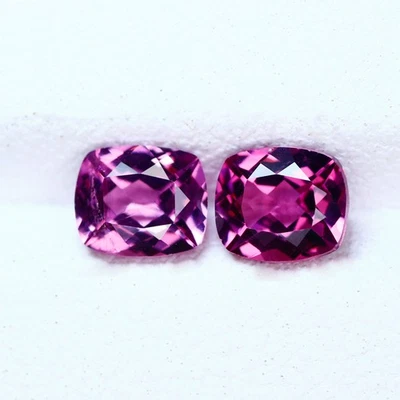 1,35 карата VVS [2 шт. пара] эксклюзивная квадратная подушка 5,2 мм яркий розовый малайский гранат - Изображение 1 из 4