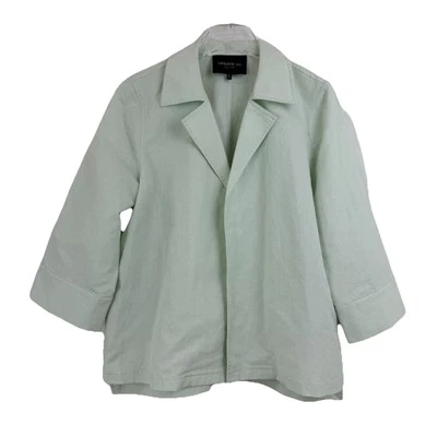 LAFAYETTE 148 Tate Linen Open Jacket Iced Mint Women Medium Lightweight Beachy - Image 1 of 4