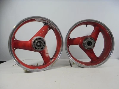 1996-2003 Kawasaki Ninja ZX7R ZX750 OEM aro de roda dianteira e traseira CROMADO RETO - Imagem 1 de 4