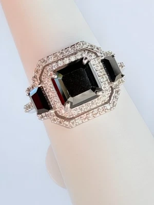 Anillo Bomb Party Talla 9 "Graceful Reflections" Ónix Negro sobre Rodio RG56105 Foto 1 de 4