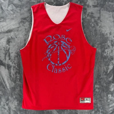 耐克团队双面网眼篮球球衣男式 L 玫瑰经典纽约锦标赛 — 第 1/4 张图片