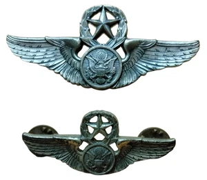 Vintage Air Force sterling silver flight wings Korean & vietnam war veteran 3" - Picture 1 of 5