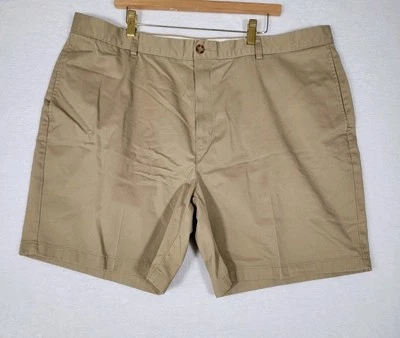 L.L. Bean Shorts Men's 44 Natural Fit Flat Front Chino Twill 100% Cotton Khaki  - Image 1 of 4