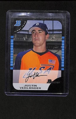 Bowman Draft Picks & Prospects 2005 #BDP129 Justin Verlander Foto 1 de 2