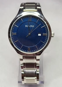 BULOVA BLAUES ZIFFERBLATT KLASSISCHE UHR FÜR HERREN MB5-18 - Bild 1 von 15