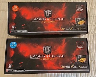 HS-2400 Laser Force RC tanque de asalto tanque de control remoto azul y rojo caja abierta  Foto 1 de 3