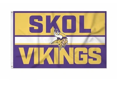 Minnesota Vikings Flag 3'X5' Banner NFL FAST FREE Shipping US SELLER - Image 1 of 2