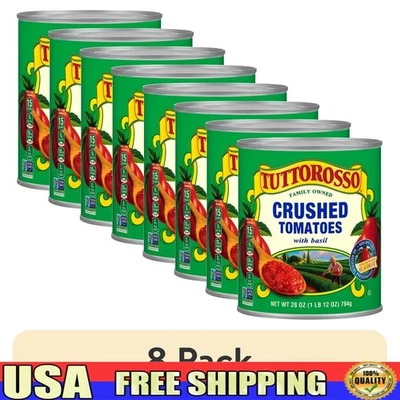 Crushed Tomatoes W/ Basil Non GMO Vegan Gluten Free Soups Sauces Stews 8 Pack - Image 1 of 4