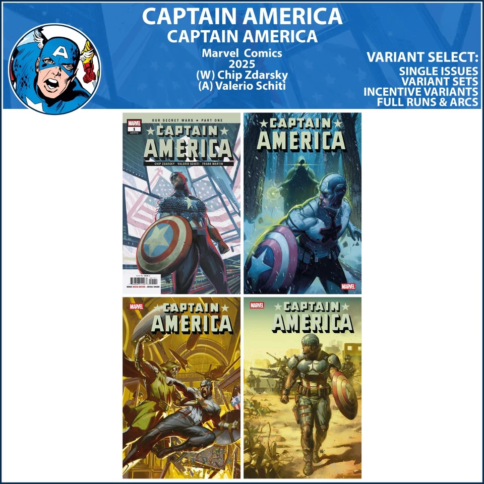 Captain America (2025) #1 2 3 4 Marvel Comics COVER SELECT - Image 1 of 1